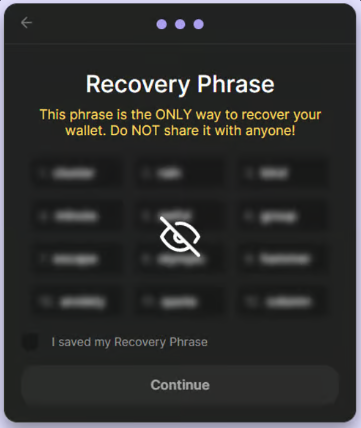 5. Backup Your Secret Recovery Phrase