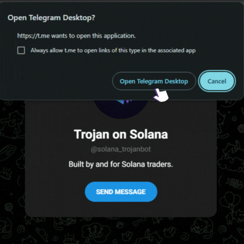 Screenshot for Rejoindre Trojan sur Solana via Telegram