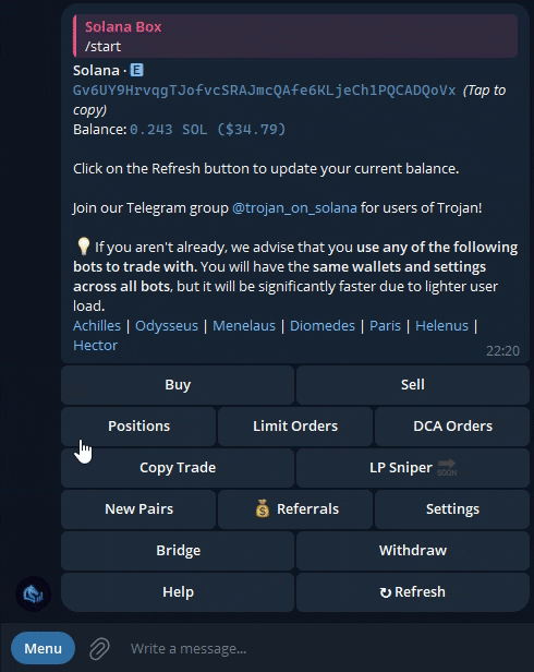 Screenshot for Voir vos positions