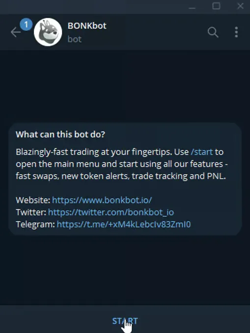 Screenshot for Rejoignez BONKbot sur Telegram