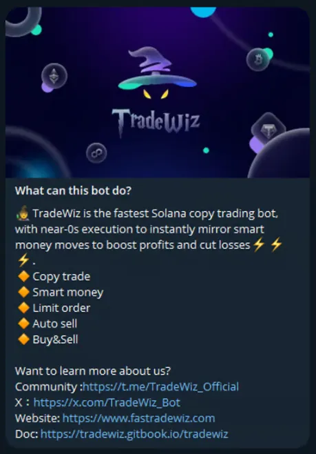Screenshot for Accessing TradeWiz on Telegram