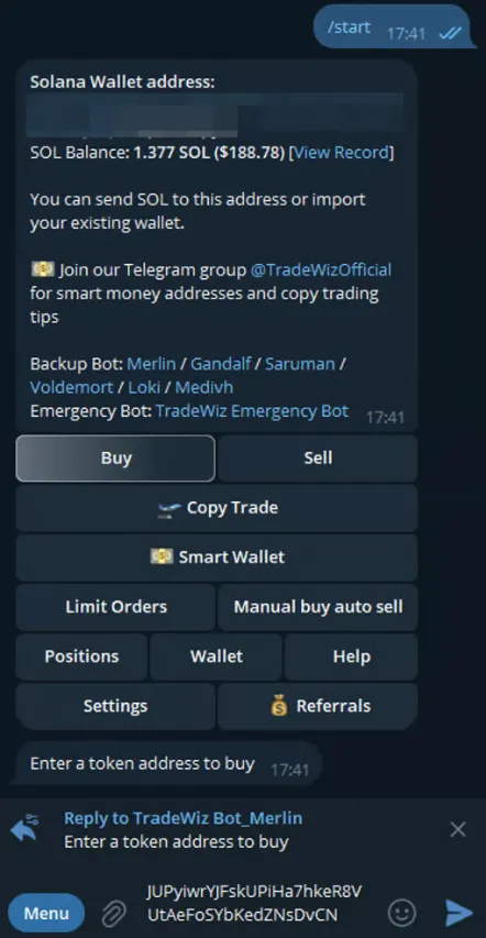 Screenshot for How to Buy Using TradeWiz