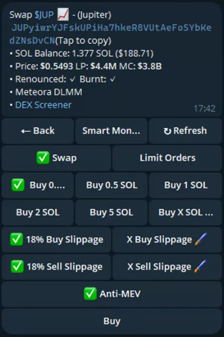 Screenshot for Buy settings