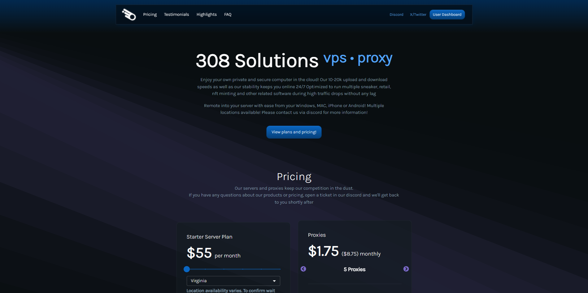 308 Solutions Website Homepage