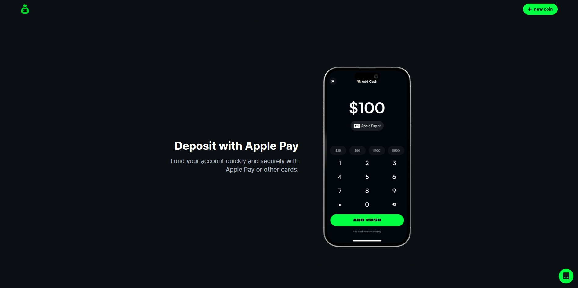 Bags Deposit with Apple Pay