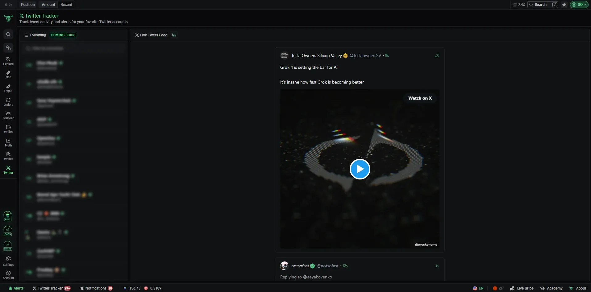 BullX Twitter Tracker