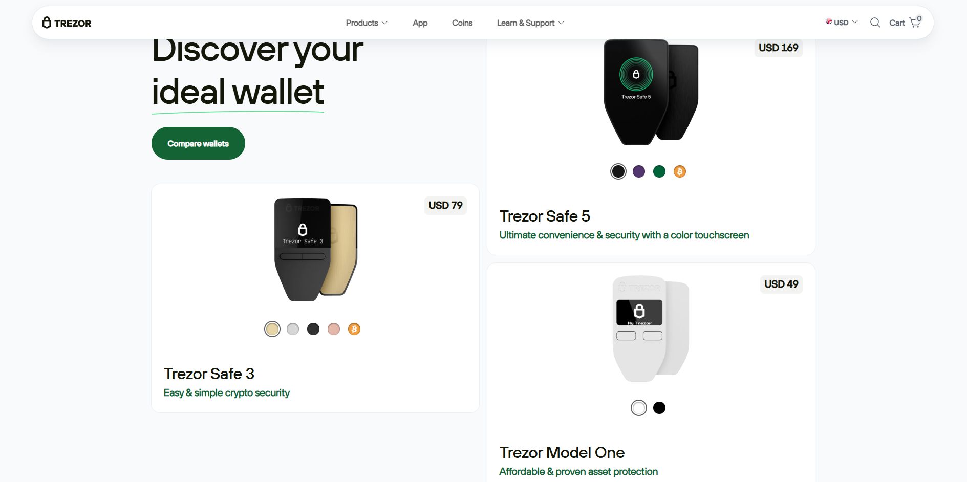 Trezor products