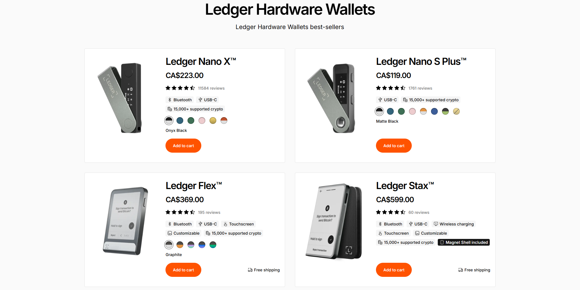 Ledger Hardware Wallets