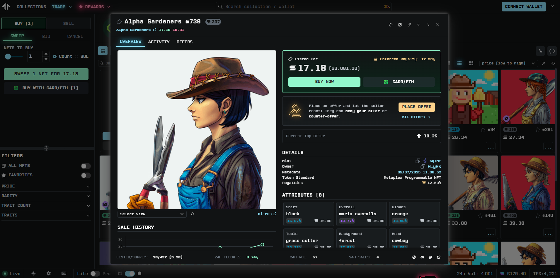 Tensor Item Detail Page