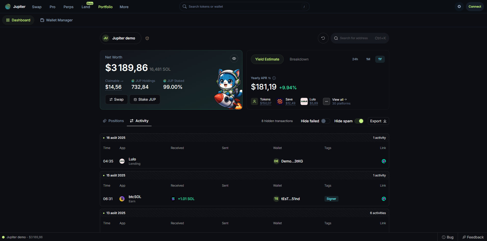 Jupiter Portfolio Demo