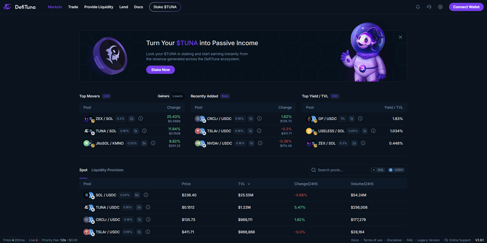 DeFituna Solana DEX DeFi Hub